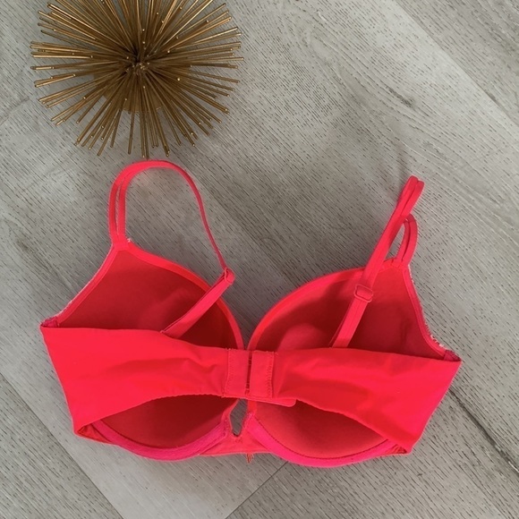 Victorias‎ Secret Very Sexy Push Up Padded lace Back Bra 32DD orange pink - Picture 7 of 9